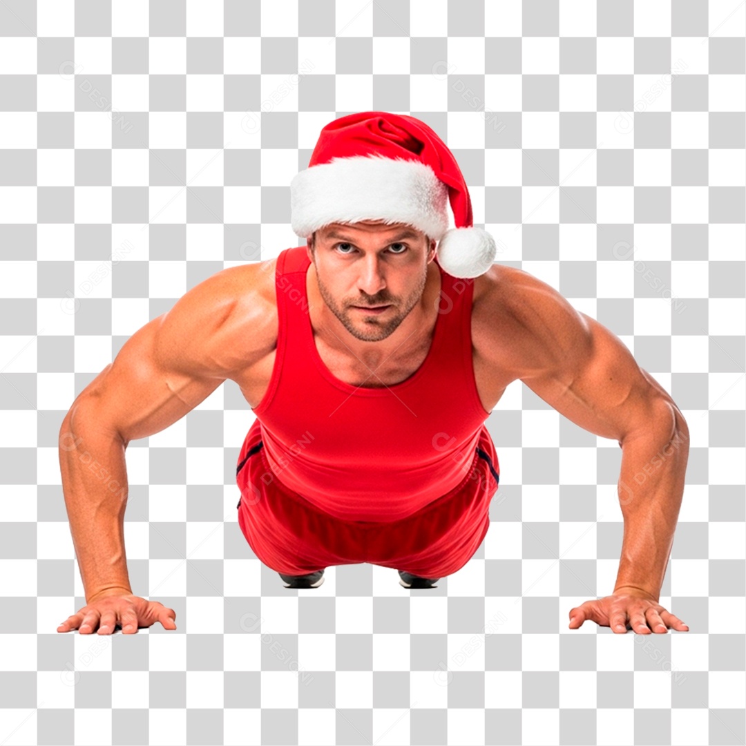 Papai Noel Musculoso PNG Transparente