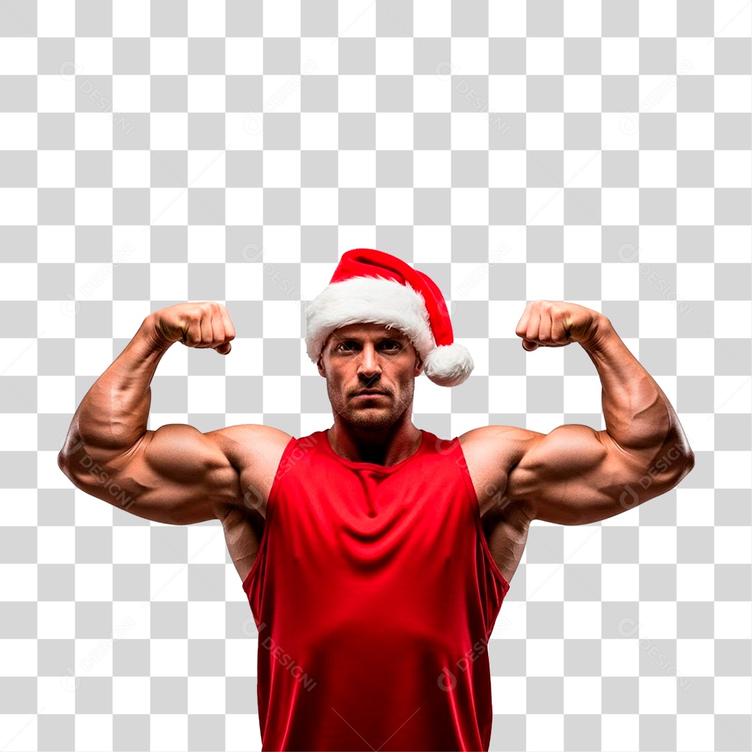 Papai Noel Musculoso PNG Transparente