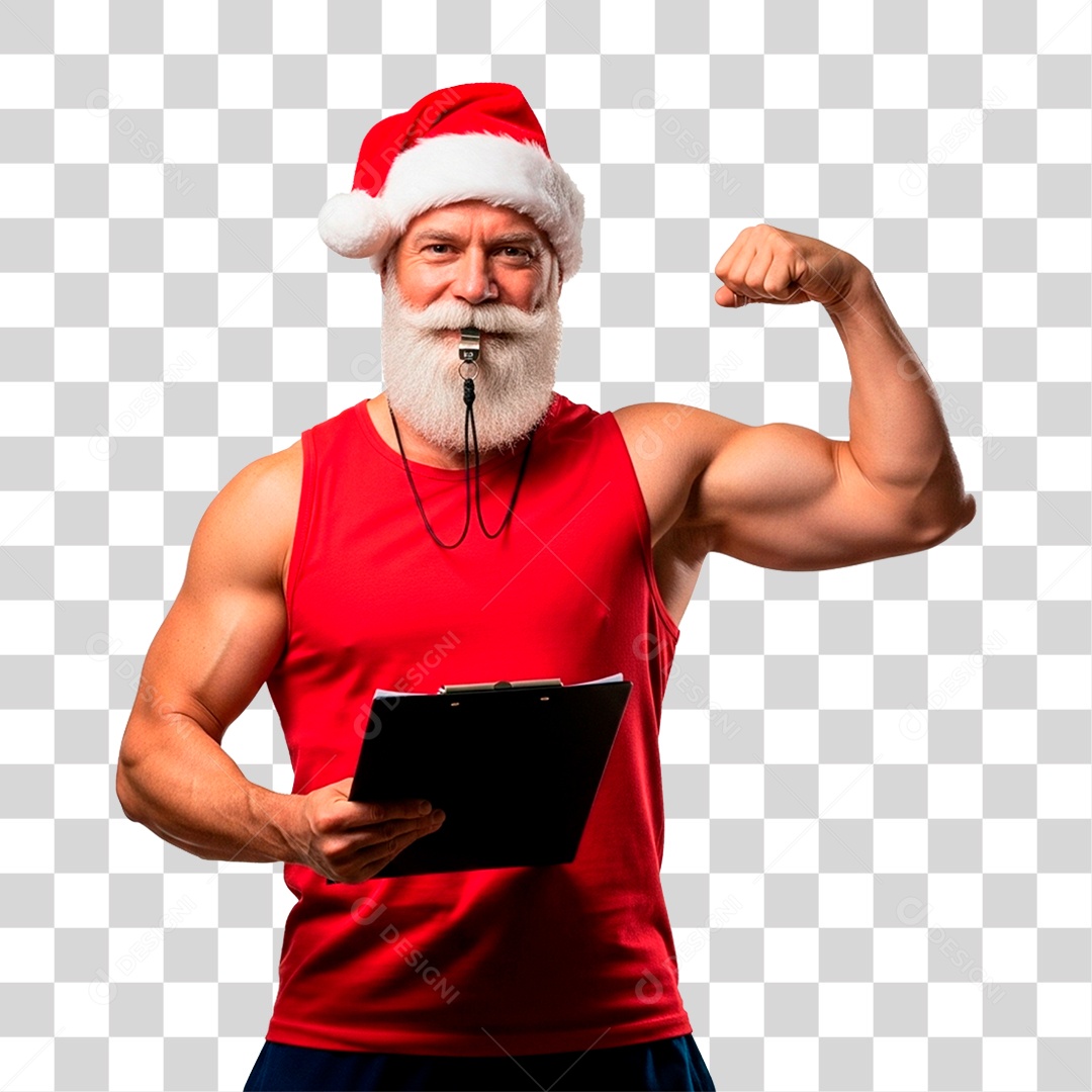 Papai Noel Musculoso PNG Transparente