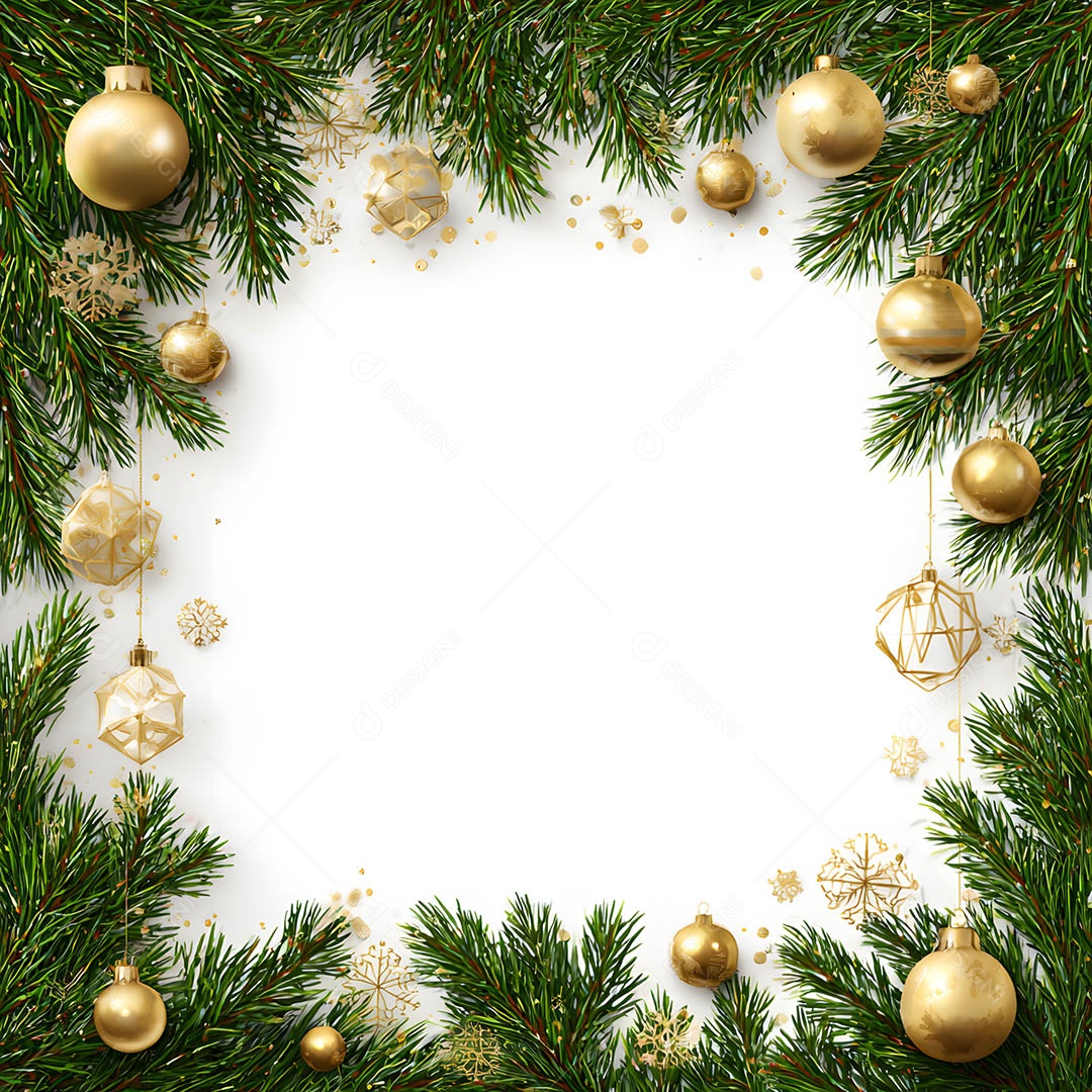 Linda decorações de Natal sob fundo branco isolado