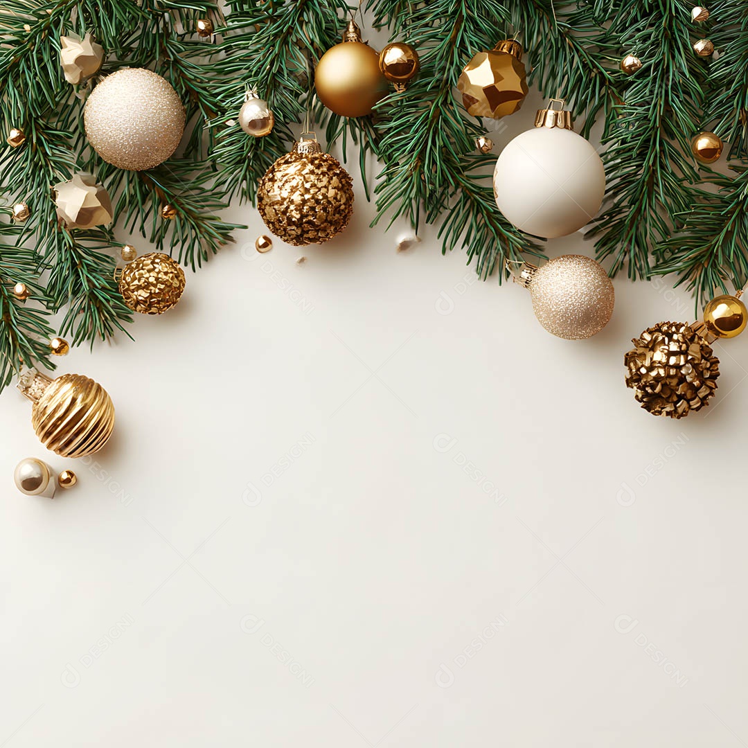 Linda decorações de Natal sob fundo branco isolado