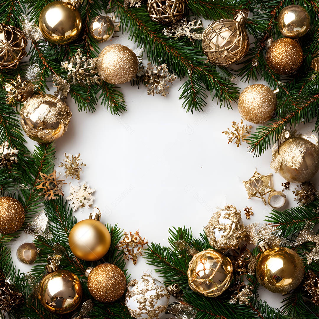 Linda decorações de Natal sob fundo branco isolado