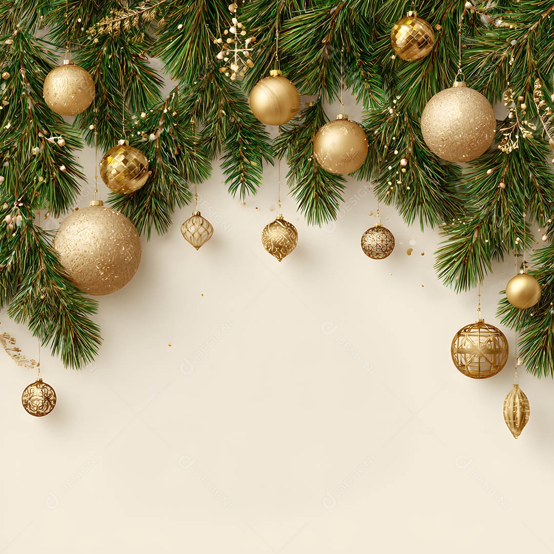 Linda decorações de Natal sob fundo branco isolado