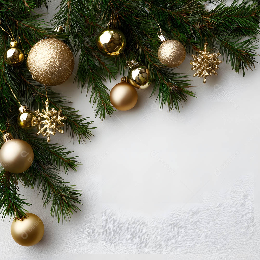 Linda decorações de Natal sob fundo branco isolado