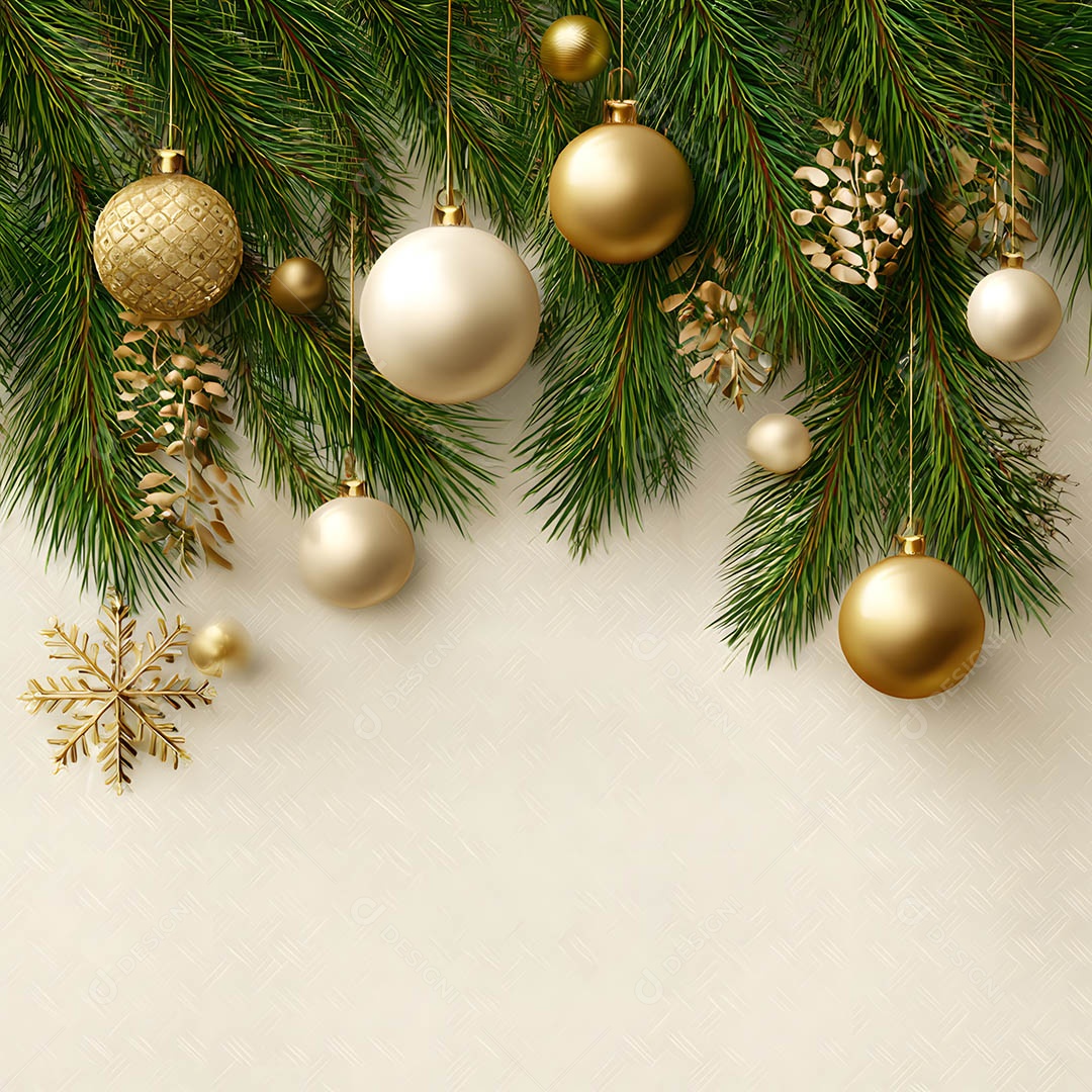 Linda decorações de Natal sob fundo branco isolado