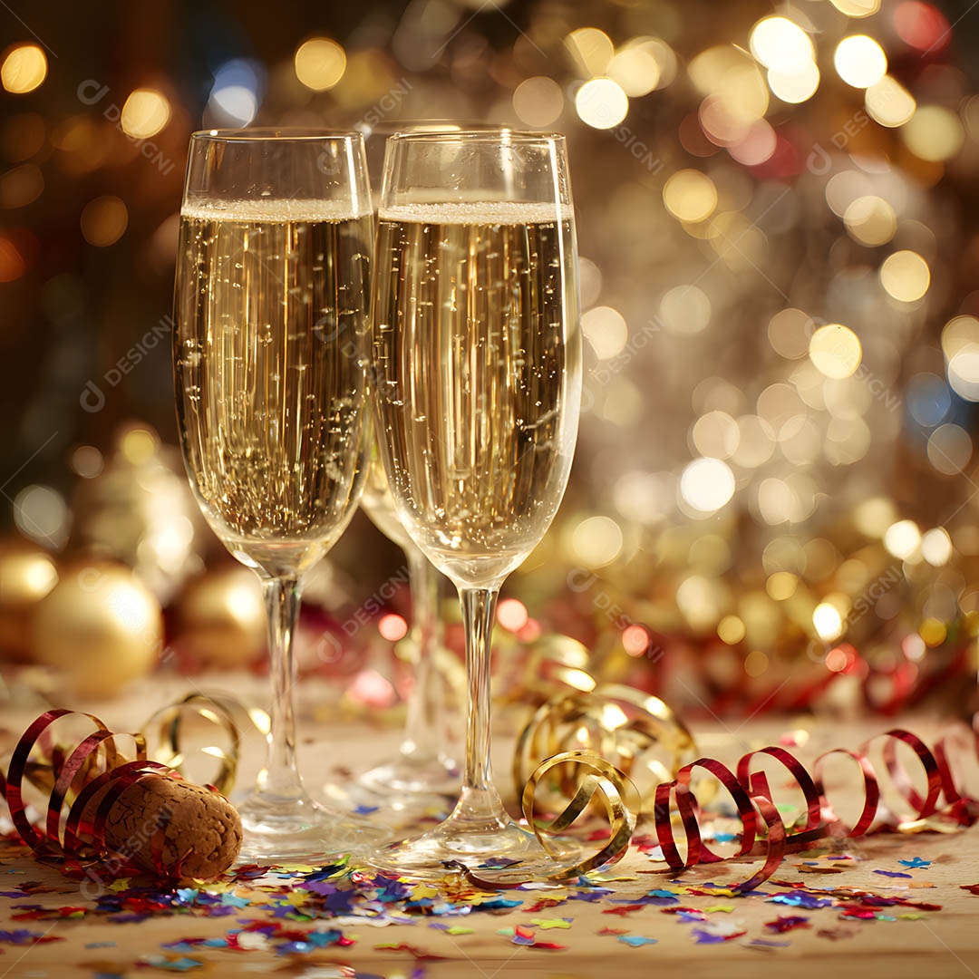 Celebração de Ano Novo com Champanhe