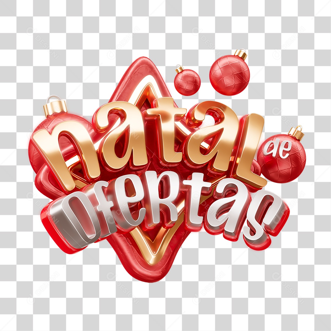 Selo 3D Natal de Ofertas PNG Transparente