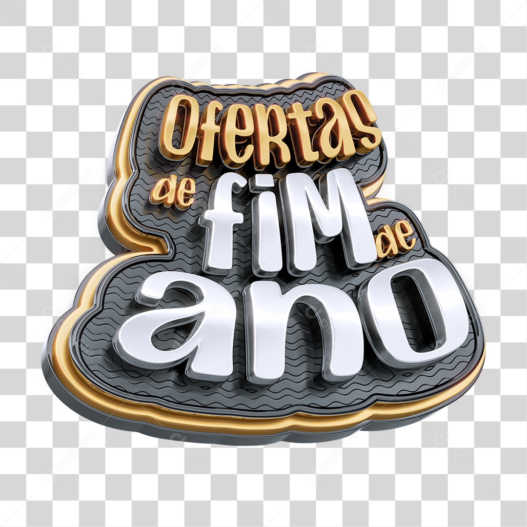 Selo 3D Ofertas de Fim de Ano PNG Transparente