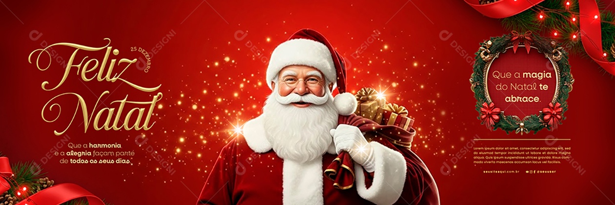 Carrossel Feliz Natal 25 de Dezembro Social Media PSD Editável