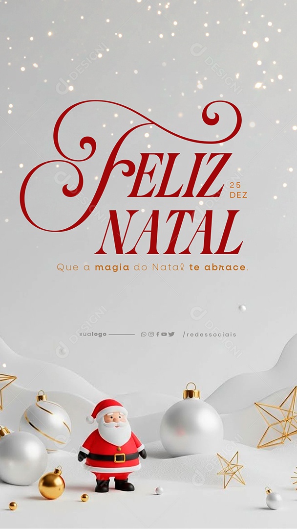 Story Feliz Natal 25 de Dezembro Social Media PSD Editável