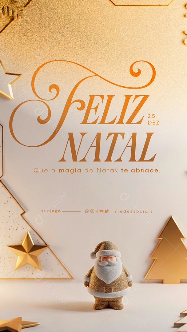 Story Feliz Natal 25 de Dezembro Social Media PSD Editável