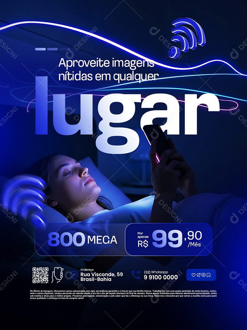 Provedor de Internet Aproveite Imagens Nítidas em Qualquer Lugar Social Media PSD Editável