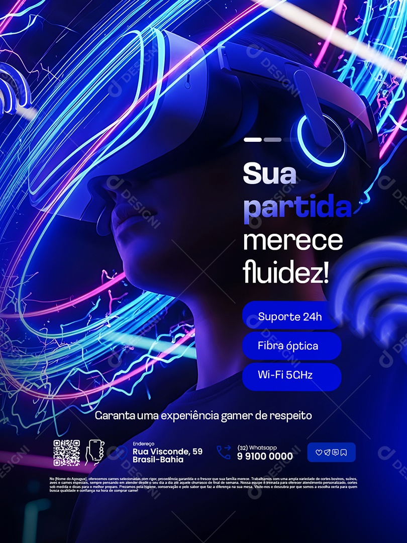 Provedor de Internet Sua Partida Merece Fluidez Social Media PSD Editável