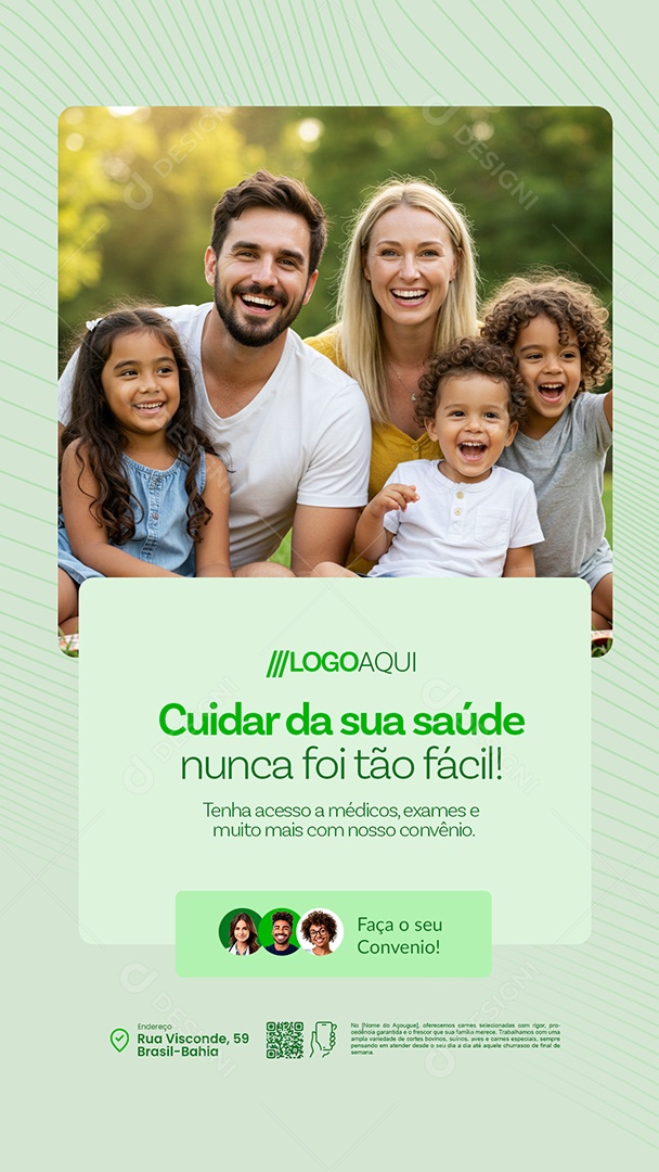 Story Convênio Médico Cuidar da Sua Saúde Social Media PSD Editável