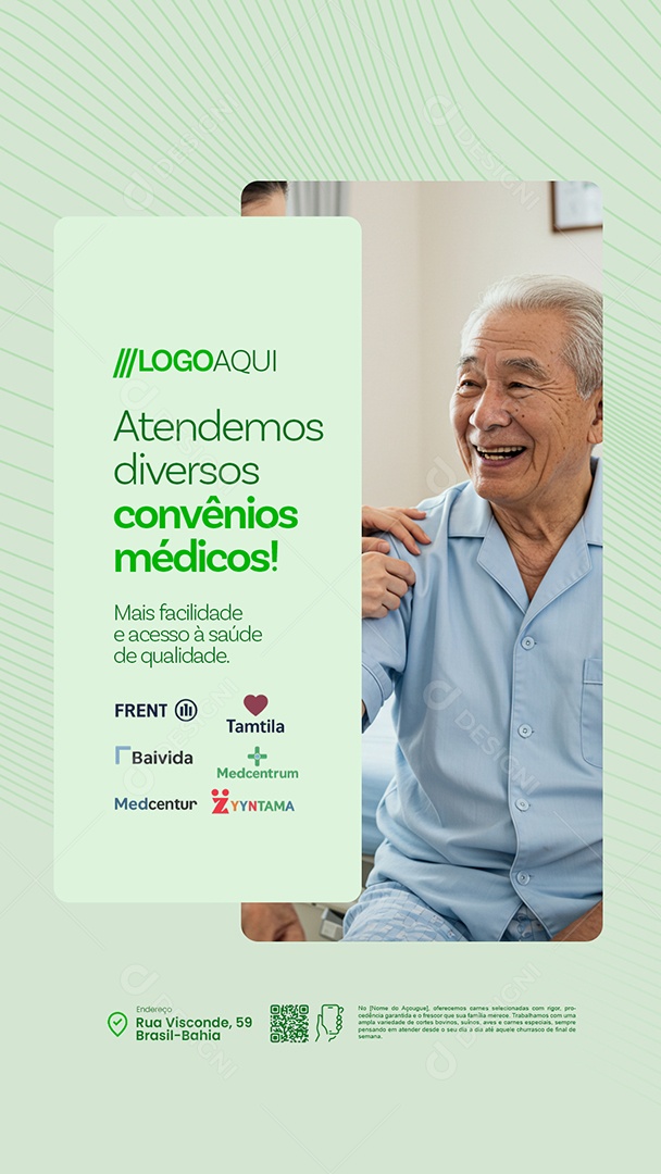 Story Atendemos Diversos Convênios Médicos Social Media PSD Editável