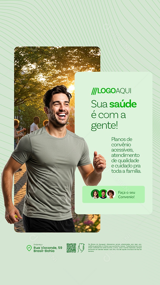 Story Convênio Médico Sua Saúde é com a Gente Social Media PSD Editável