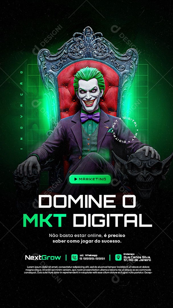 Story Domine o Marketing Digital Social Media PSD Editável