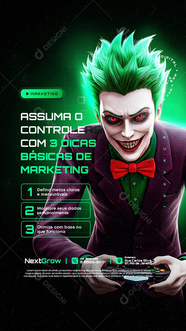 Story Marketing Digital Assuma o Controle Social Media PSD Editável