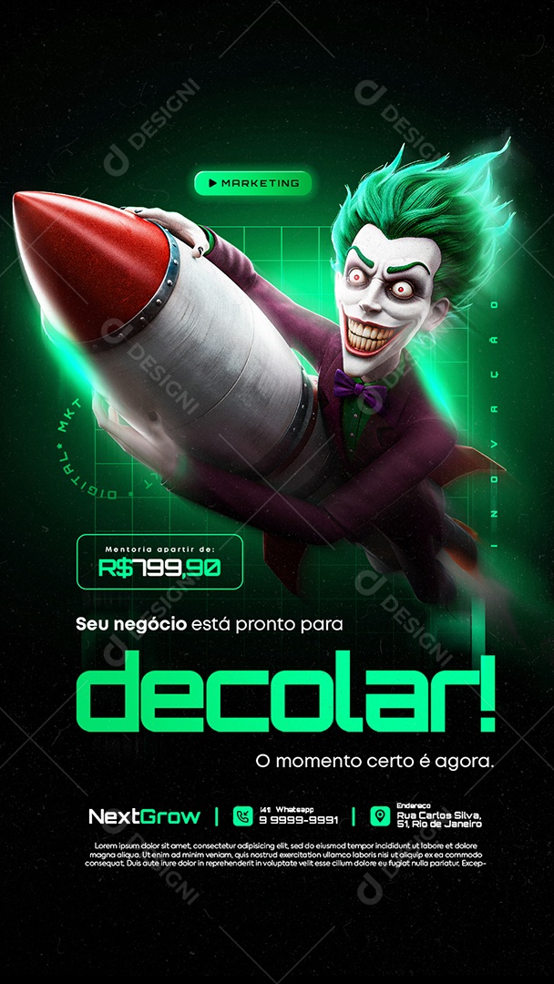 Story Marketing Digital Seu Negócio Está Pronto para Decolar Social Media PSD Editável