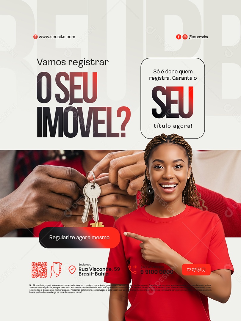 Regularização Fundiária Vamos Registrar o Seu Imóvel Social Media PSD Editável
