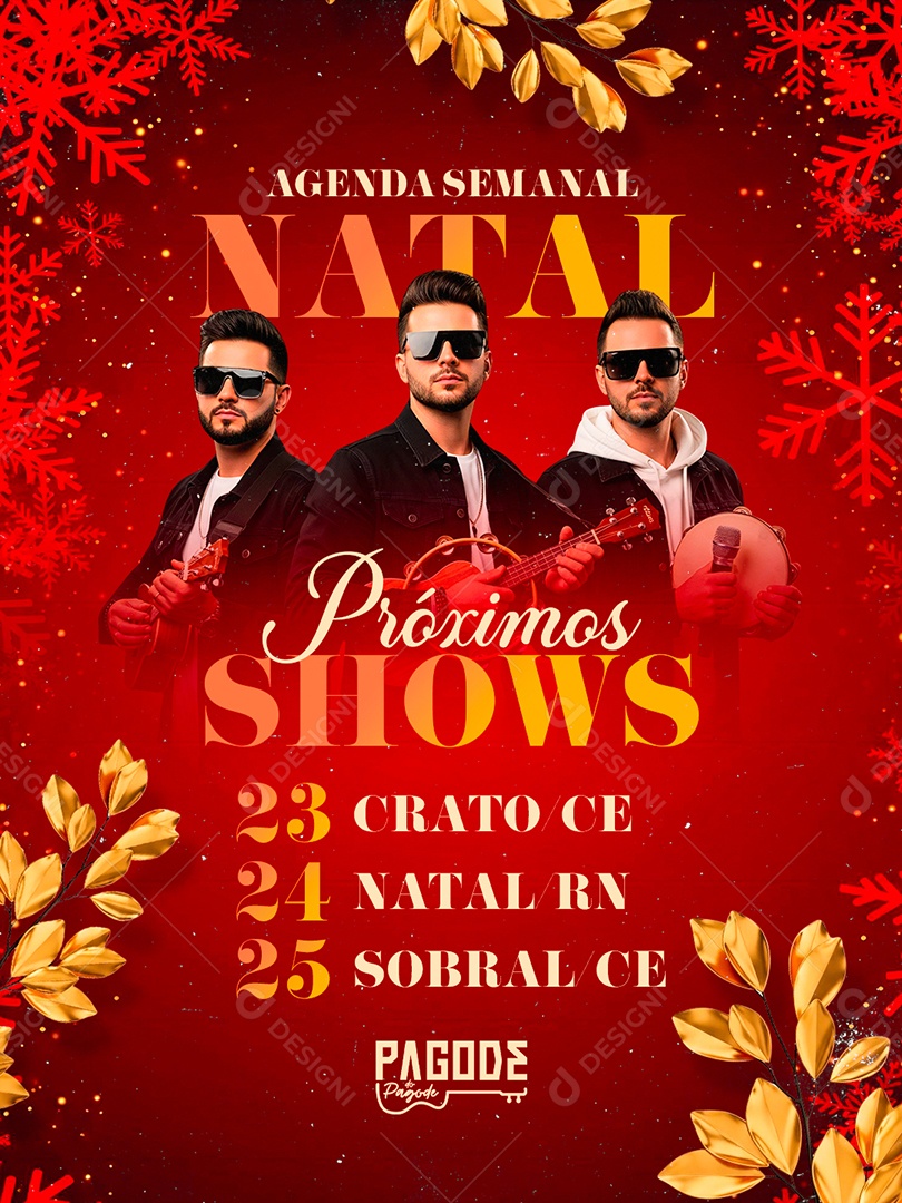 Flyer Próximos Shows Agenda Semanal Natal Social Media PSD Editável