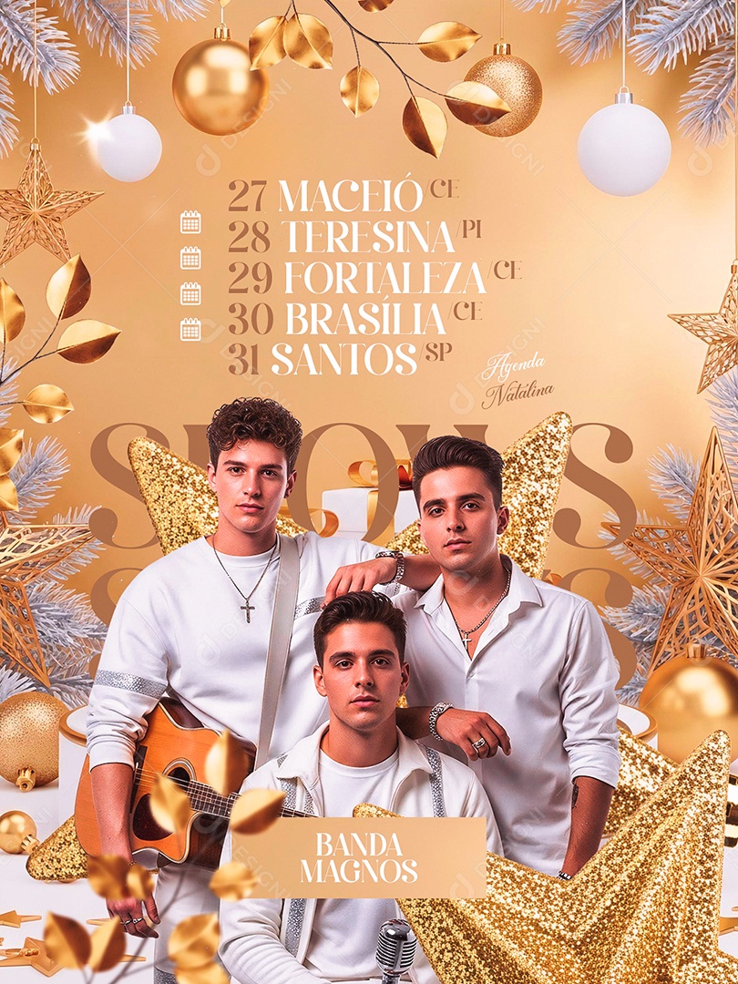 Flyer Próximos Shows Agenda Natalina Social Media PSD Editável