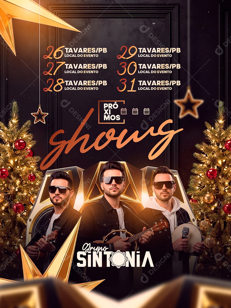 Flyer Próximos Shows Grupo Sintonia Social Media PSD Editável