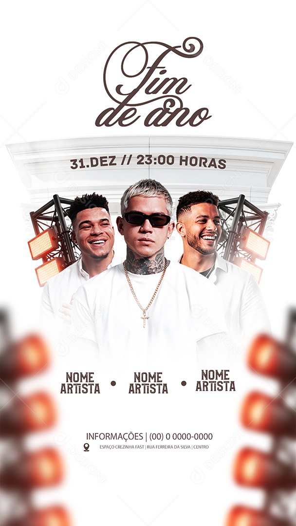 Flyer Story Fim de Ano Evento Festa Reveillon Social Media PSD Editável