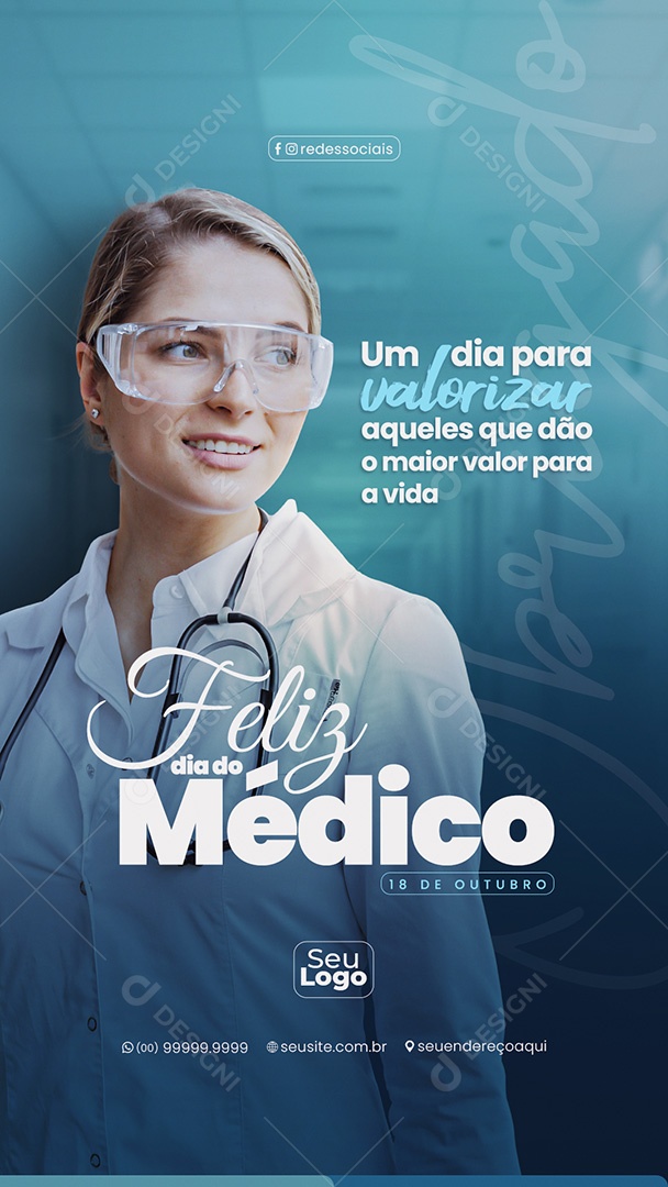 Story Dia do Médico 18 de Outubro um Dia para Valorizar Social Media PSD Editável