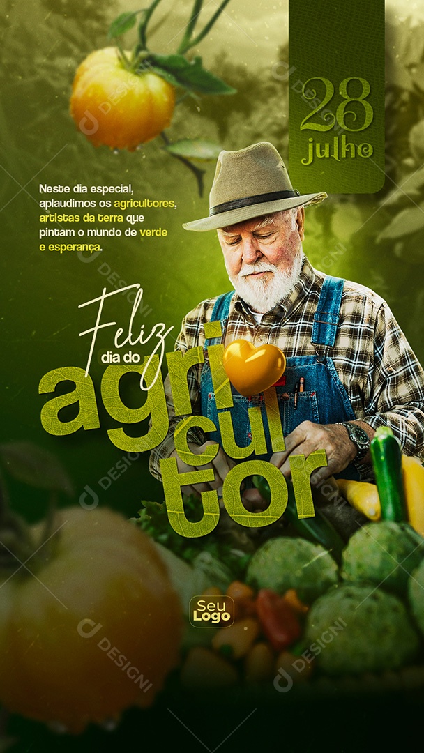 Story Social Media Feliz Dia do Agricultor 28 de Julho PSD Editável