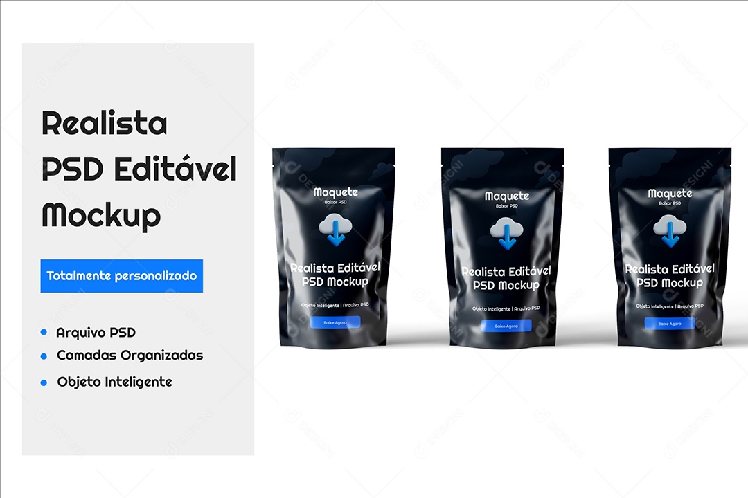Mockup Maquete de Embalagem Bolsa PSD