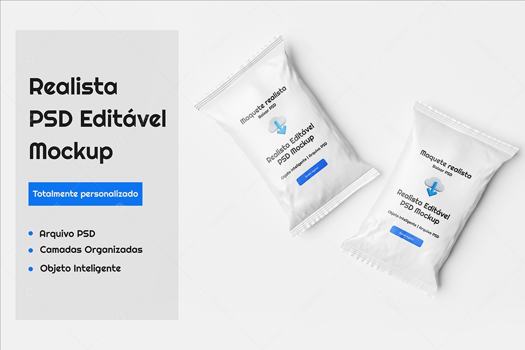 Mockup Maquete de Embalagem Para Lanches PSD