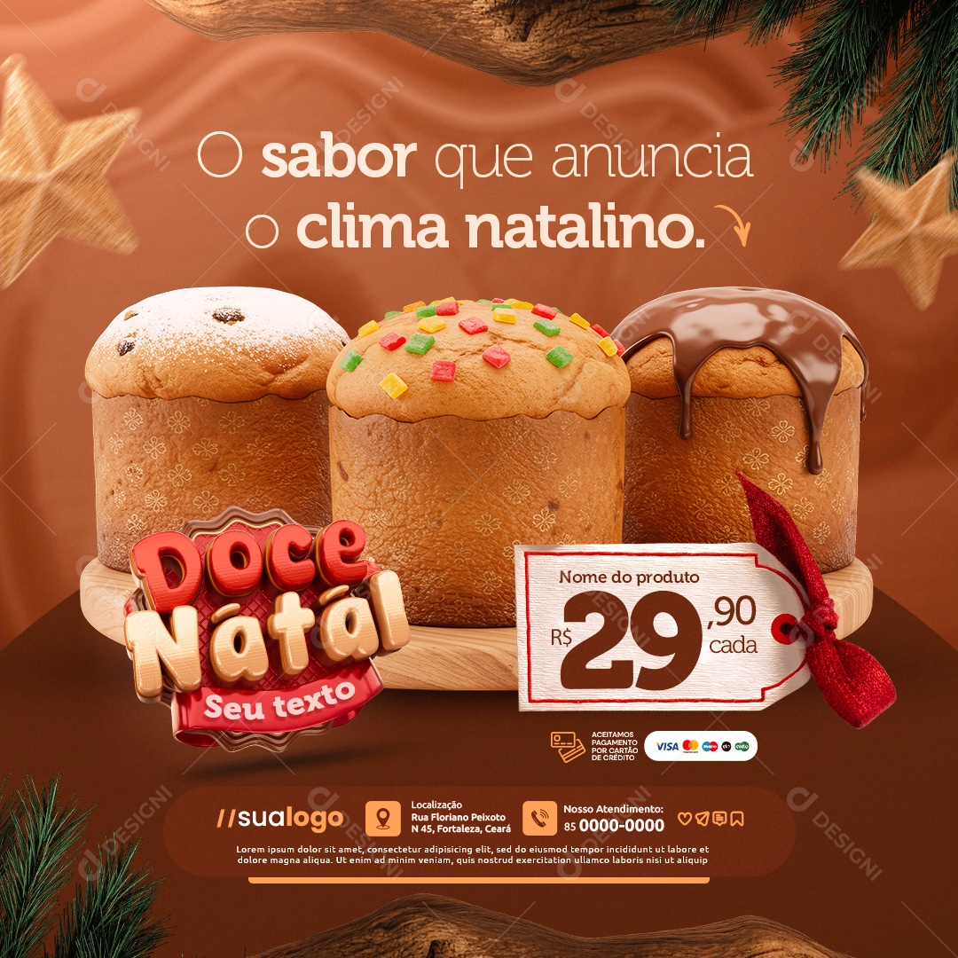 Doce Natal Supermercado O Sabor Que Anuncia o Clima Natalino Social Media PSD Editável