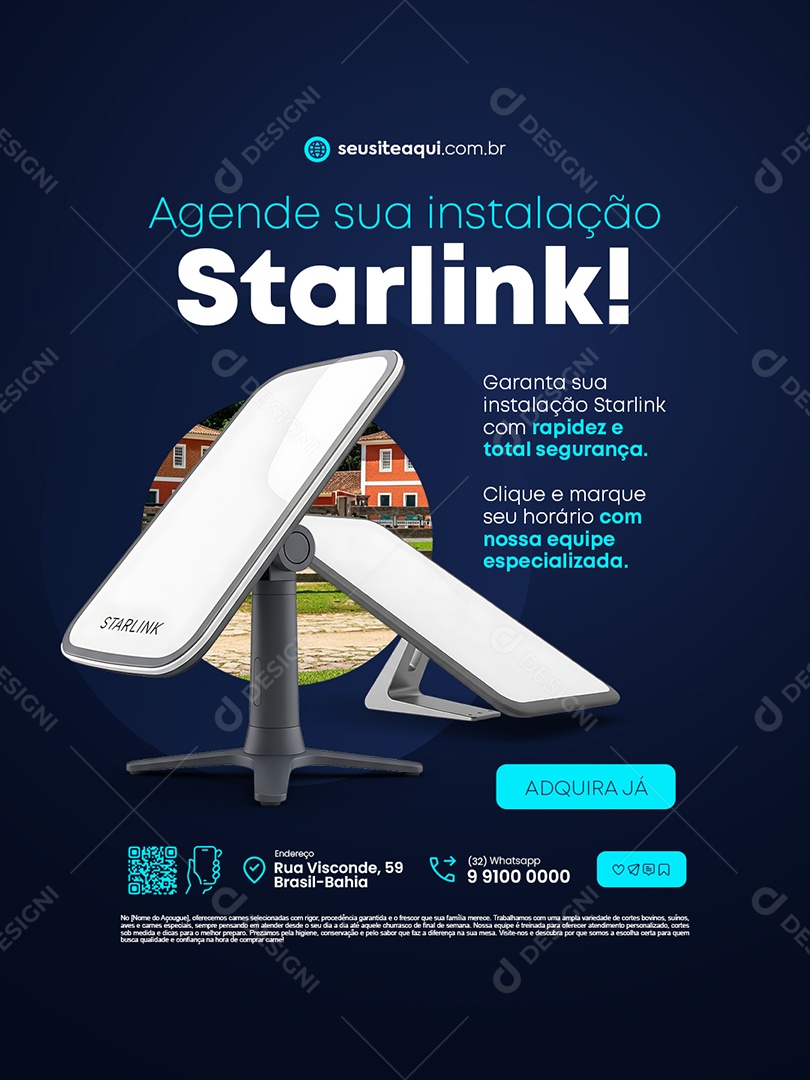 Starlink Agende Sua Instalação Social Media PSD Editável