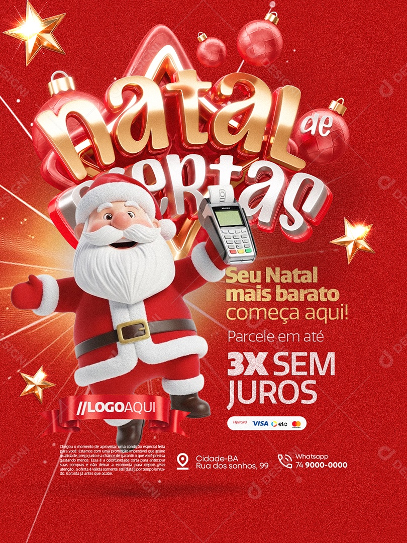 Natal de Ofertas Supermercado Seu Natal Mais Barato Social Media PSD Editável