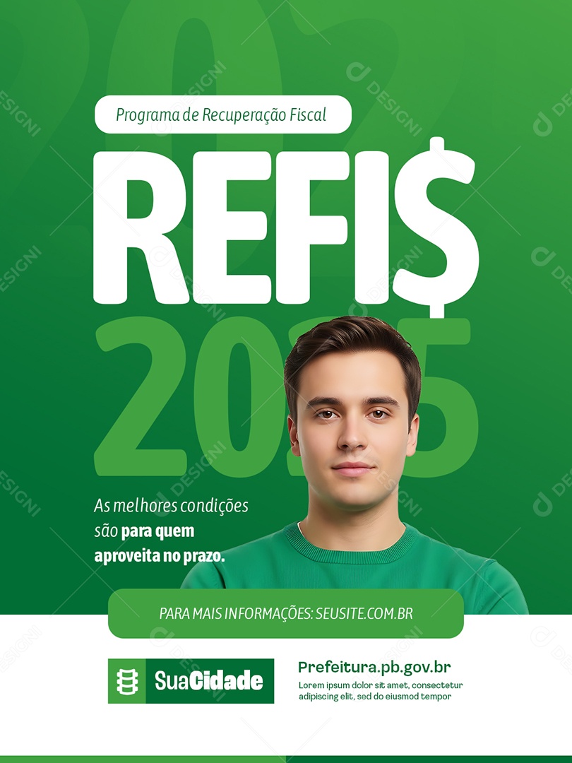 Refis 2025 Programa de Recuperação Fiscal As Melhores Condições Social Media PSD Editável