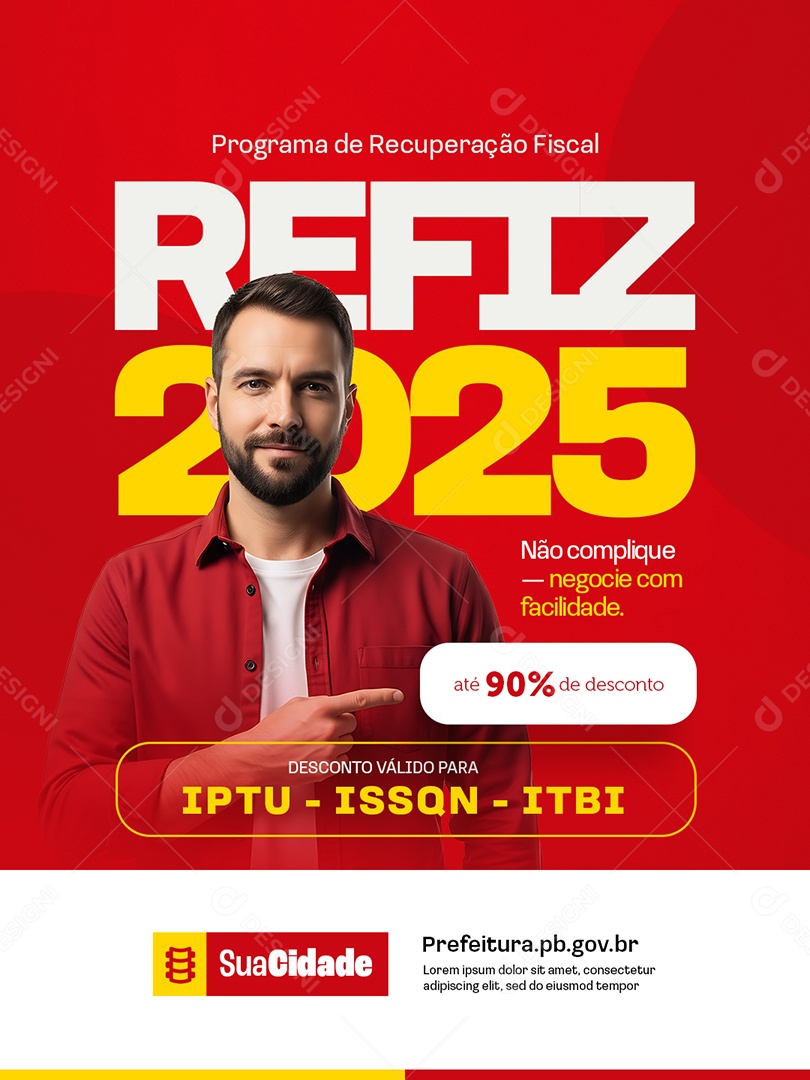 Refis 2025 Programa de Recuperação Fiscal Social Media PSD Editável