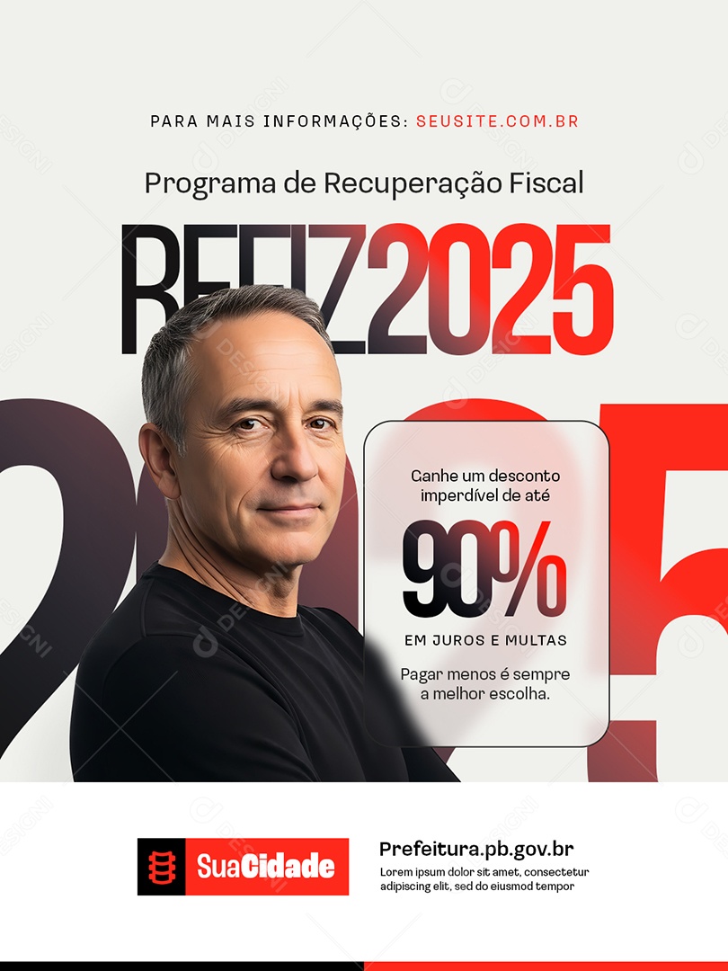 Programa de Recuperação Fiscal Refis 2025 Social Media PSD Editável