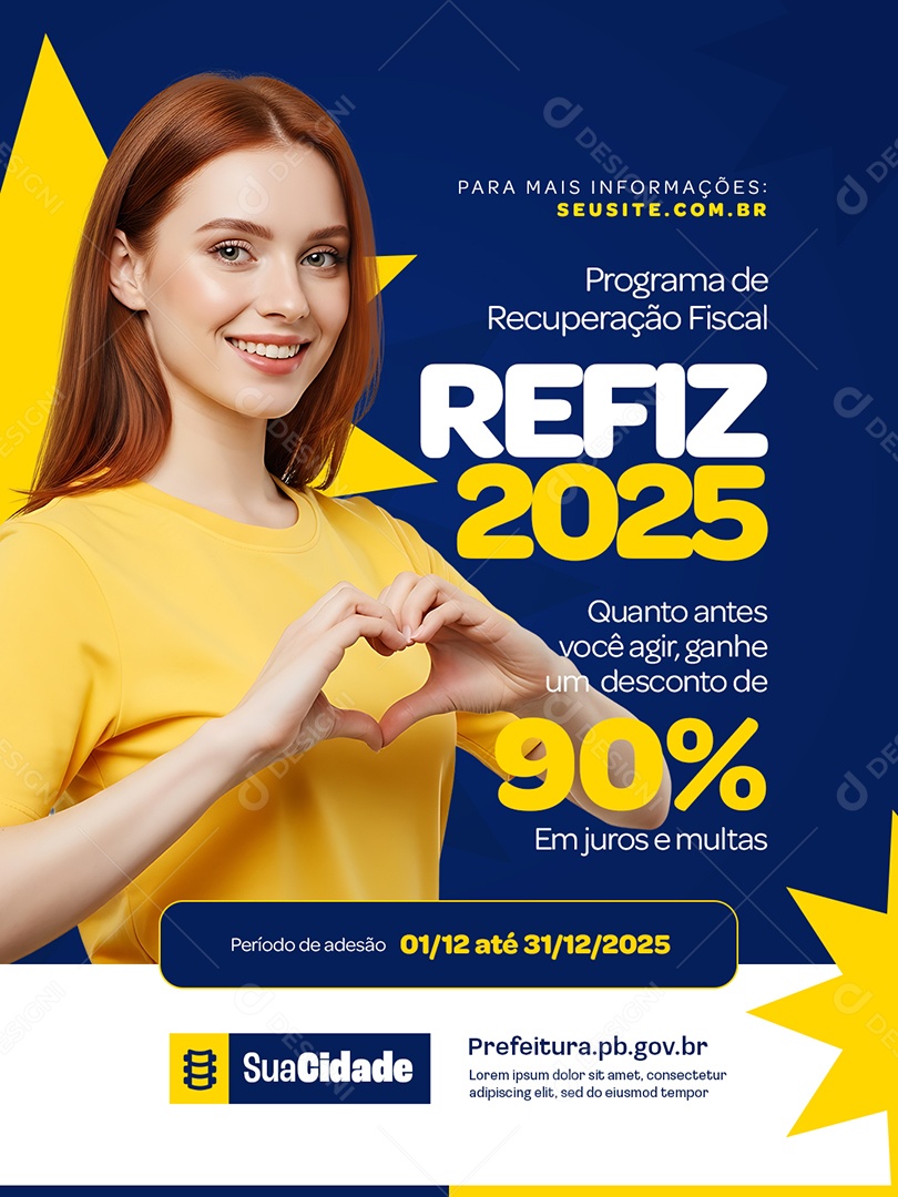 Refis 2025 Programa de Recuperação Fiscal Social Media PSD Editável