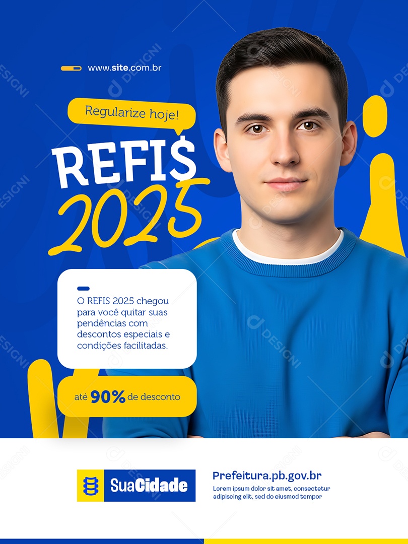 Refis 2025 Regularize Hoje Até 90% de Desconto Social Media PSD Editável