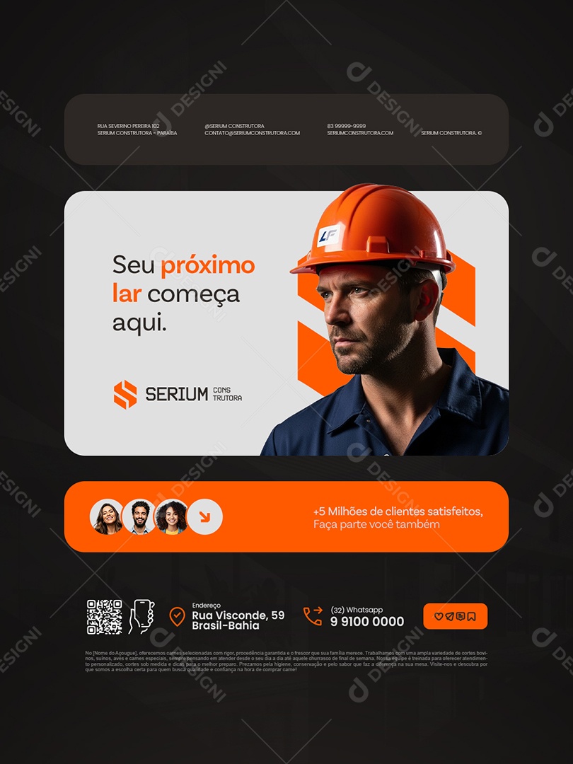 Construtora Seu Próximo Lar Começa Aqui Social Media PSD Editável