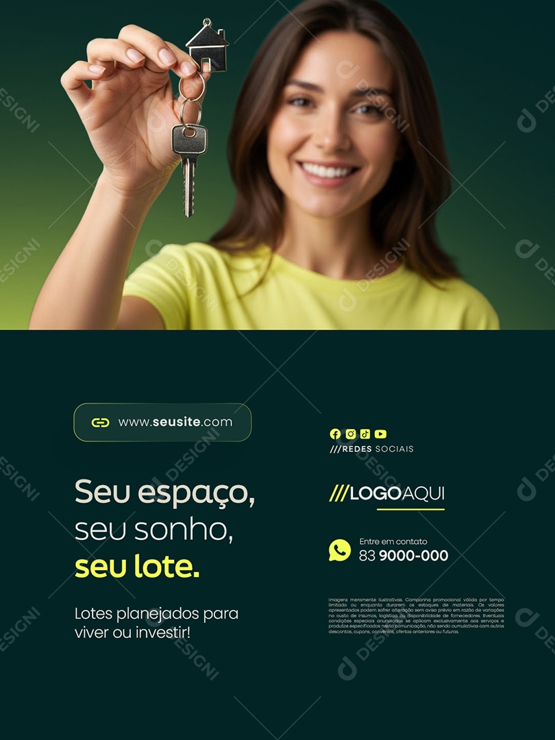 Loteamento Seu Espaço Seu Sonho Seu Lote Social Media PSD Editável