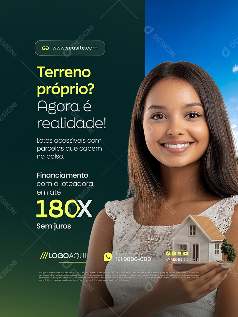 Loteamento Terreno Próprio Agora é Realidade Social Media PSD Editável