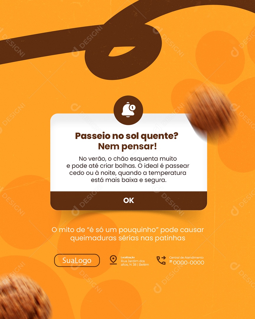 Petshop Passeio no Sol Quente Nem Pensar Social Media PSD Editável