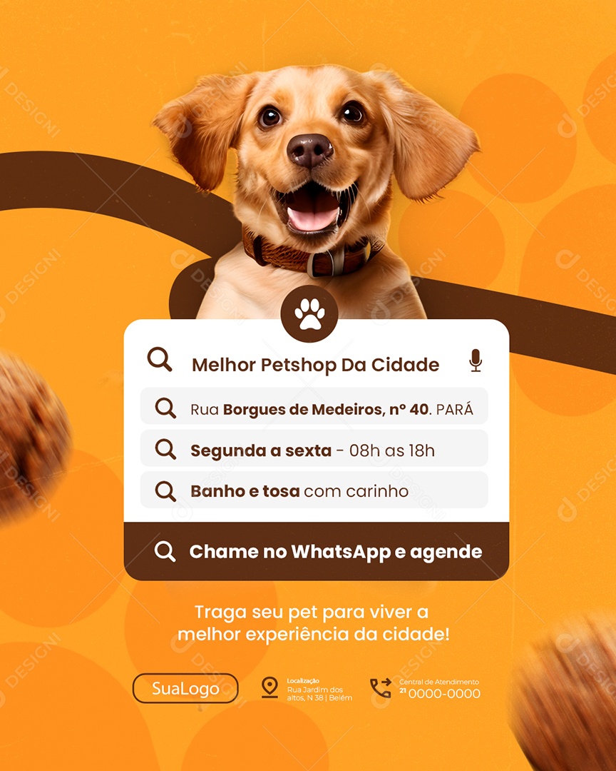 Melhor Petshop da Cidade Social Media PSD Editável