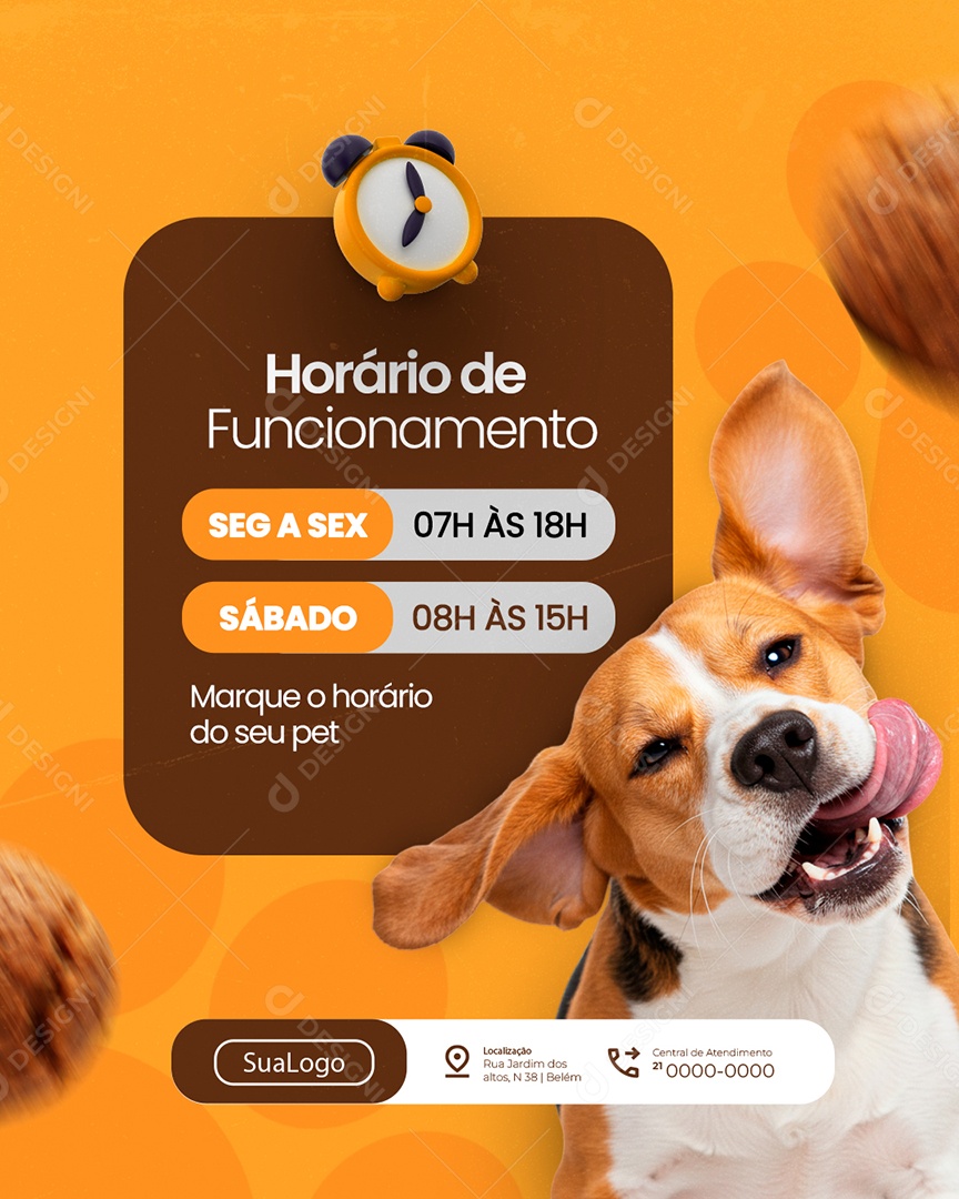 Petshop Horário de Funcionamento Social Media PSD Editável
