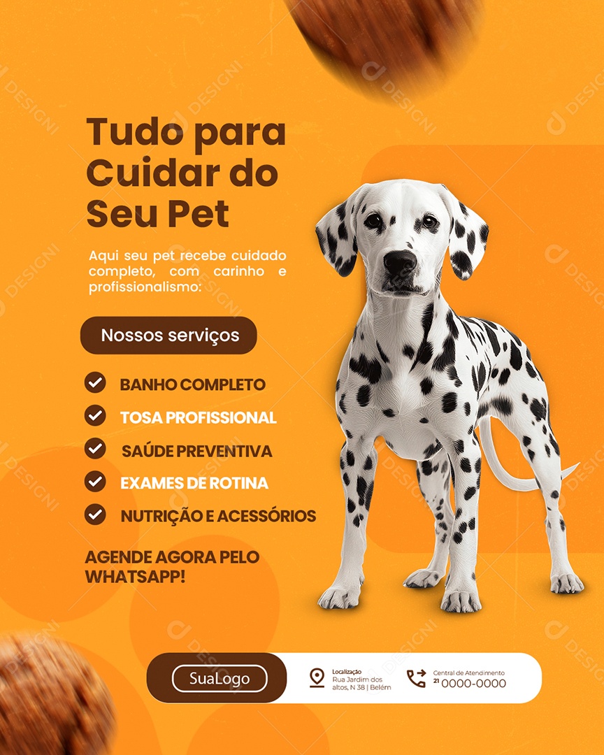 Petshop Tudo para Cuidar do Seu Pet Social Media PSD Editável