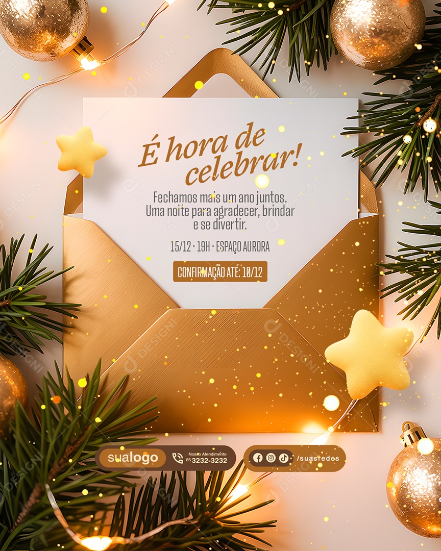 Confraternização é Hora de Celebrar Social Media PSD Editável