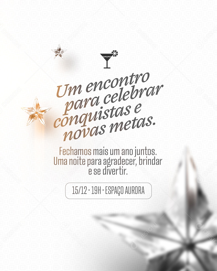 Confraternização Um Encontro para Celebrar Conquistas e Novas Metas Social Media PSD Editável