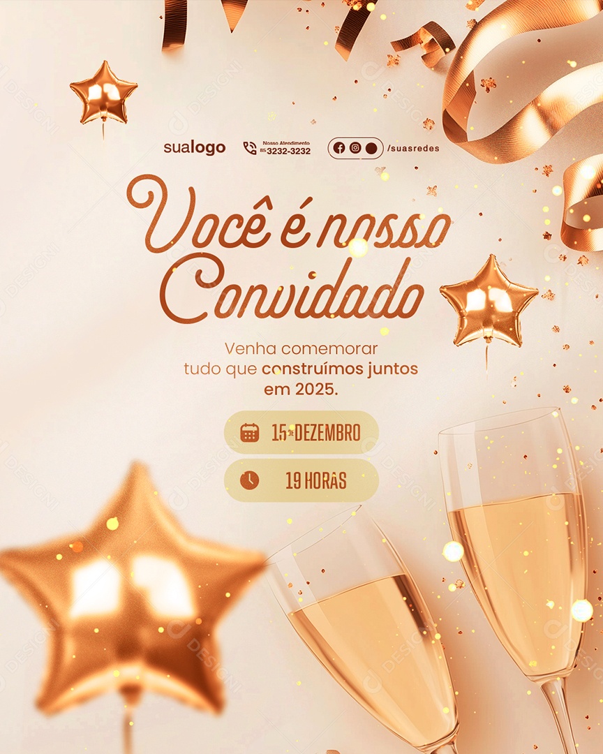 Confraternização Você é Nosso Convidado Social Media PSD Editável